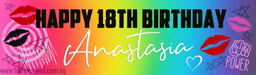 Girl Power Birthday Customized Banner Singapore